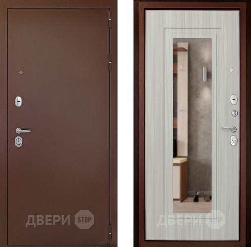 Входная металлическая Дверь (Дверной Континент) Гарант - 1 Зеркало Сандал белый в Видное