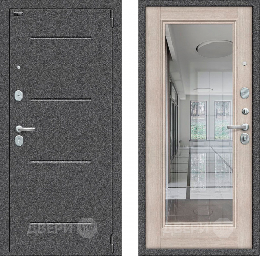 Входная металлическая Дверь Bravo Porta S-2 104/П61 с зеркалом Капучино в Видное