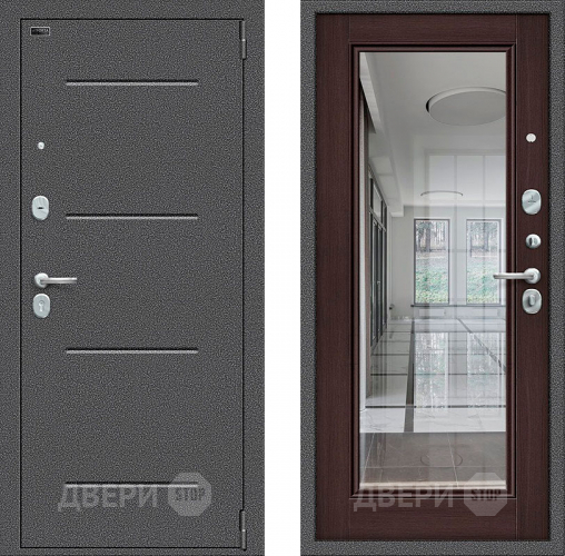 Входная металлическая Дверь Bravo Porta S-2 104/П61 с зеркалом венге в Видное