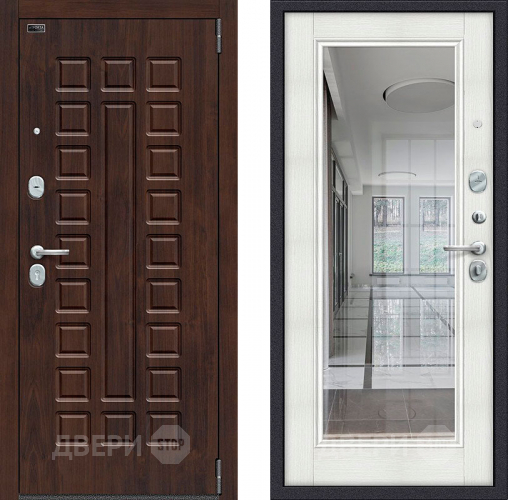 Входная металлическая Дверь Bravo Porta S-3 51/П61 с зеркалом Бьянко в Видное