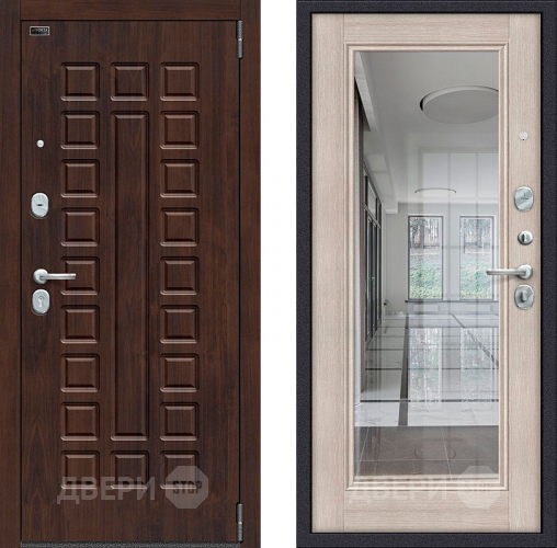 Входная металлическая Дверь Bravo Porta S-3 51/П61 с зеркалом Капучино в Видное