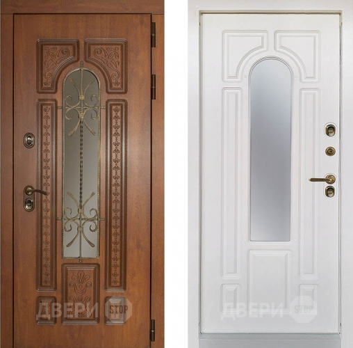 Дверь Заводская Лацио Термо Орех золотой/ Вайт (с терморазрывом) в Видное