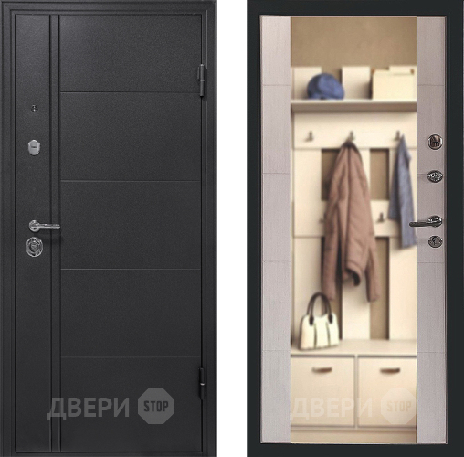 Входная металлическая Дверь Форпост Эверест Зеркало Беленый дуб в Видное