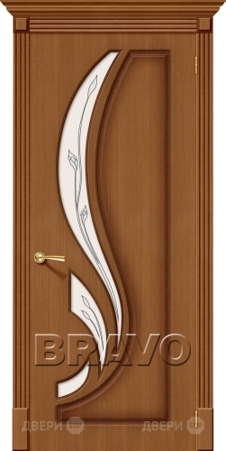 Межкомнатная дверь со стеклом Лилия (Орех) в Видное