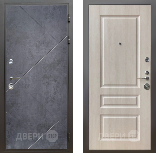 Входная металлическая Дверь Шелтер (SHELTER) Комфорт Бетон урбан индиго 3 Дуб филадельфия крем в Видное