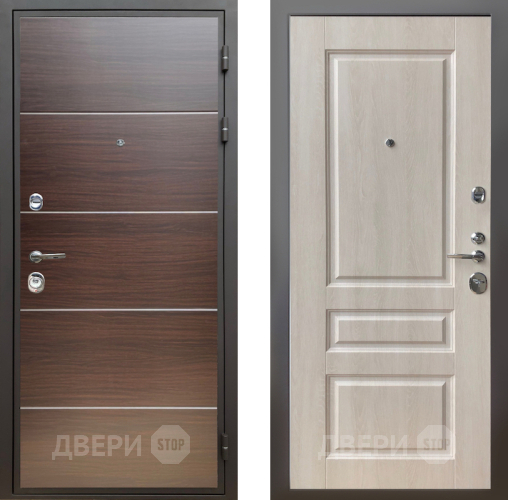 Входная металлическая Дверь Шелтер (SHELTER) Комфорт Венге структурный горизонт 3 Дуб филадельфия крем в Видное
