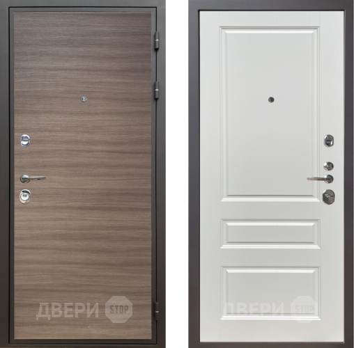 Входная металлическая Дверь Шелтер (SHELTER) Комфорт Дуб тоскано поперечный 1 Белый ясень в Видное