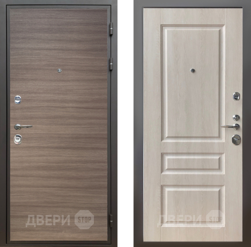 Входная металлическая Дверь Шелтер (SHELTER) Комфорт Дуб тоскано поперечный 3 Дуб филадельфия крем в Видное