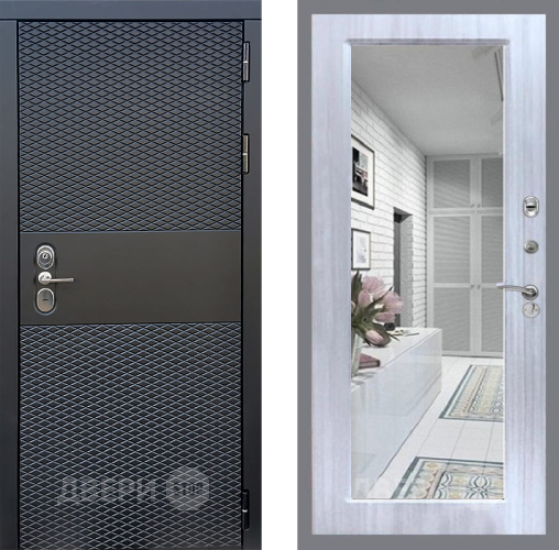 Входная металлическая Дверь Стоп БЛЭК CISA Зеркало Сандал белый в Видное