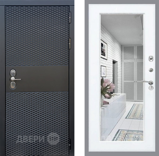 Входная металлическая Дверь Стоп БЛЭК CISA Зеркало Силк Сноу в Видное