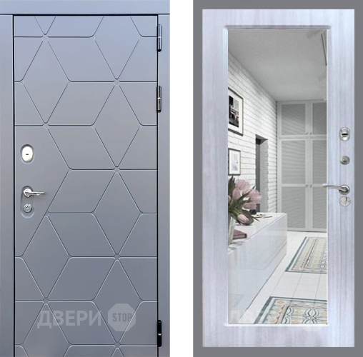 Дверь Стоп КОСМО Зеркало Сандал белый в Видное