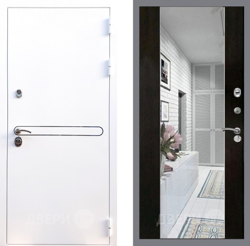 Входная металлическая Дверь Стоп Лайн Вайт Зеркало СБ-16 Венге в Видное