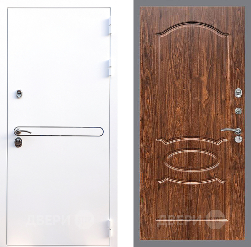 Входная металлическая Дверь Стоп Лайн Вайт ФЛ-128 орех тисненый в Видное