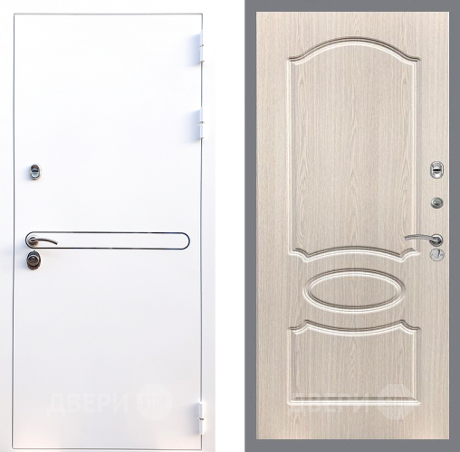 Входная металлическая Дверь Стоп Лайн Вайт ФЛ-128 Беленый дуб в Видное