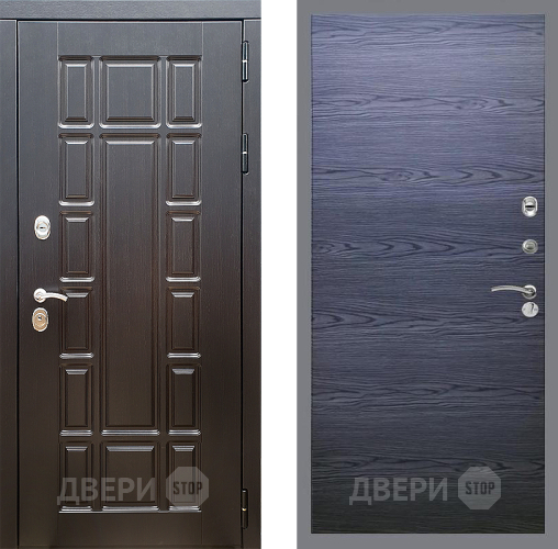 Входная металлическая Дверь Стоп НЬЮ ЙОРК Гладкая Дуб тангенальный черный в Видное