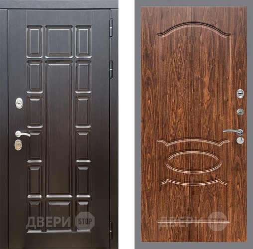 Входная металлическая Дверь Стоп НЬЮ ЙОРК ФЛ-128 орех тисненый в Видное