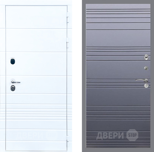 Входная металлическая Дверь Стоп ТРЕНДО Лайн Силк титан в Видное