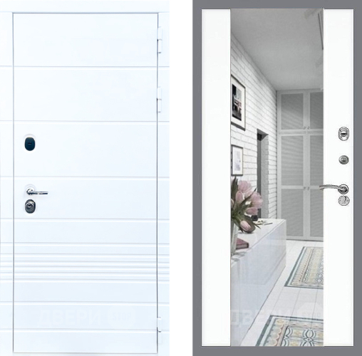 Дверь Стоп ТРЕНДО Зеркало СБ-16 Силк Сноу в Видное