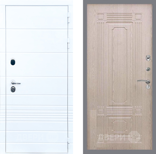 Входная металлическая Дверь Стоп ТРЕНДО ФЛ-2 Беленый дуб в Видное