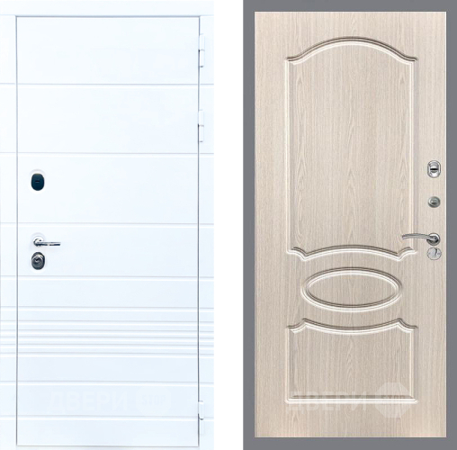 Входная металлическая Дверь Стоп ТРЕНДО ФЛ-128 Беленый дуб в Видное