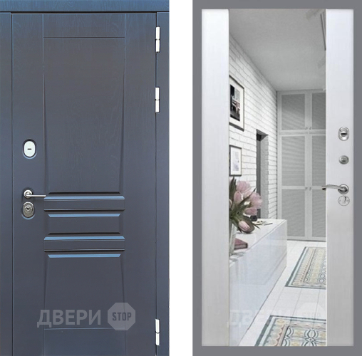 Входная металлическая Дверь Стоп ПЛАТИНУМ Зеркало СБ-16 Лиственница беж в Видное