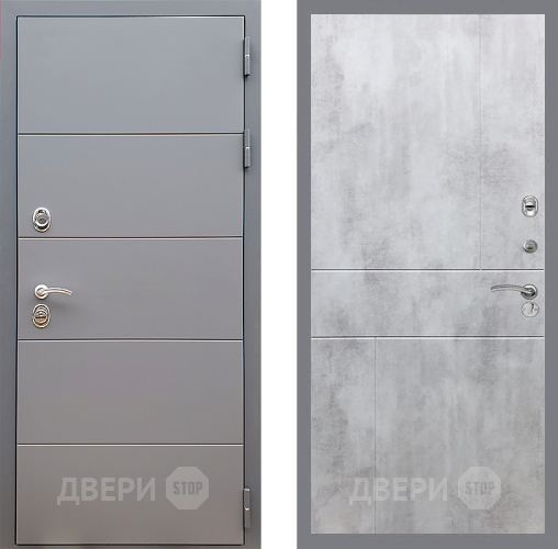 Входная металлическая Дверь Стоп АРТ ГРАФИТ ФЛ-290 Бетон светлый в Видное