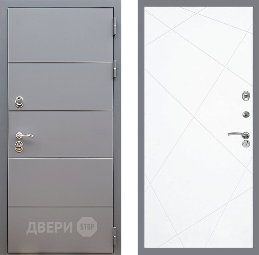 Входная металлическая Дверь Стоп АРТ ГРАФИТ ФЛ-291 Силк Сноу в Видное