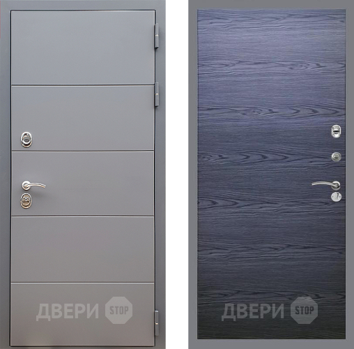 Входная металлическая Дверь Стоп АРТ ГРАФИТ Гладкая Дуб тангенальный черный в Видное