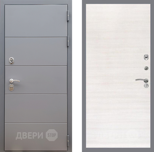 Входная металлическая Дверь Стоп АРТ ГРАФИТ Гладкая Акация светлая в Видное