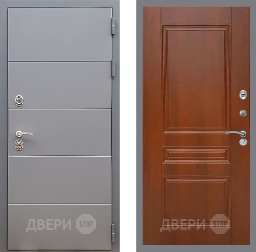 Входная металлическая Дверь Стоп АРТ ГРАФИТ ФЛ-243 Итальянский орех в Видное