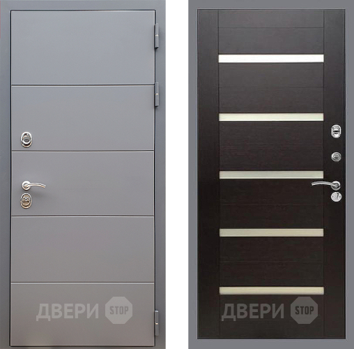 Входная металлическая Дверь Стоп АРТ ГРАФИТ СБ-14 венге поперечный в Видное