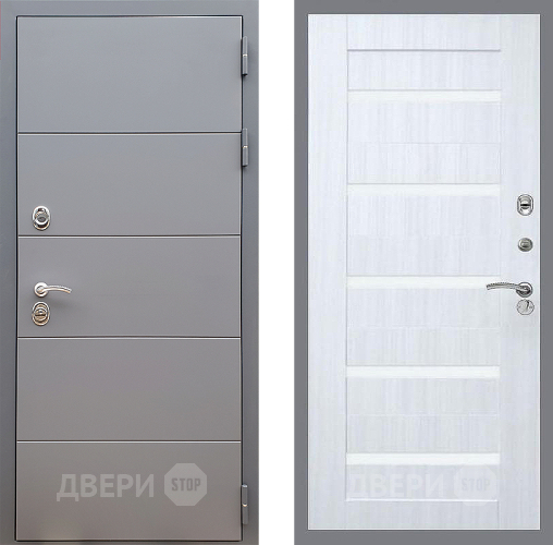 Входная металлическая Дверь Стоп АРТ ГРАФИТ СБ-14 Сандал белый в Видное