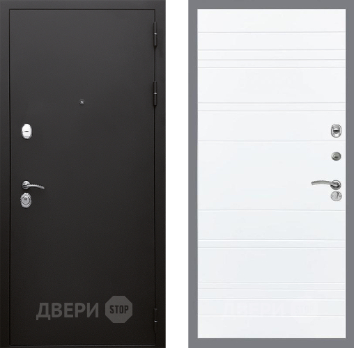 Входная металлическая Дверь Стоп КЛАССИК Шагрень Лайн Силк Сноу в Видное