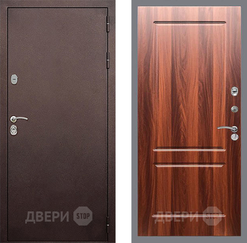 Входная металлическая Дверь Стоп КЛАССИК Медь ФЛ-117 Итальянский орех в Видное