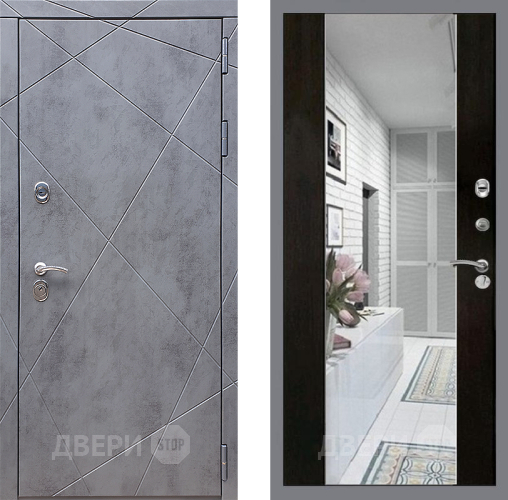 Входная металлическая Дверь Стоп Лучи Зеркало СБ-16 Венге в Видное