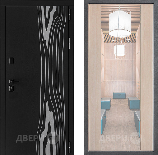 Входная металлическая Дверь Дверной континент ДК-12 ФЛЗ-1 Зеркало Капучино в Видное