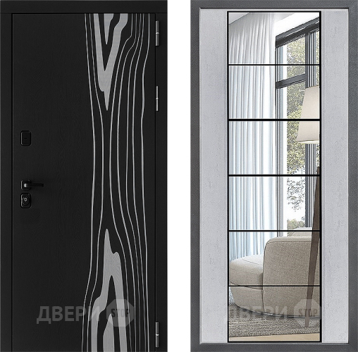 Дверь Дверной континент ДК-12 ФЛЗ-2 Зеркало Бетон светлый в Видное