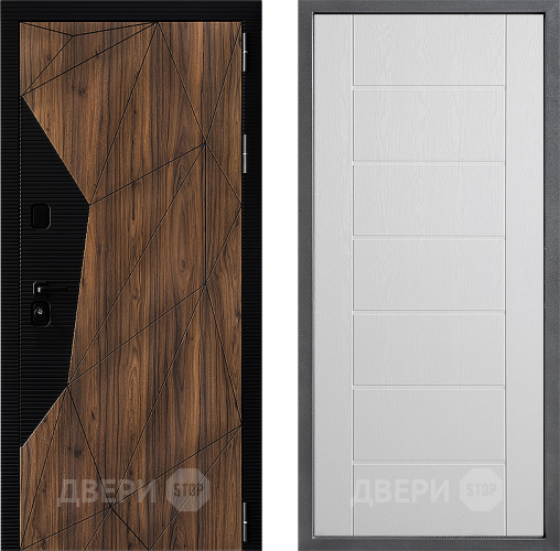 Входная металлическая Дверь Дверной континент ДК-11 ФЛ-Лайн Белое дерево в Видное