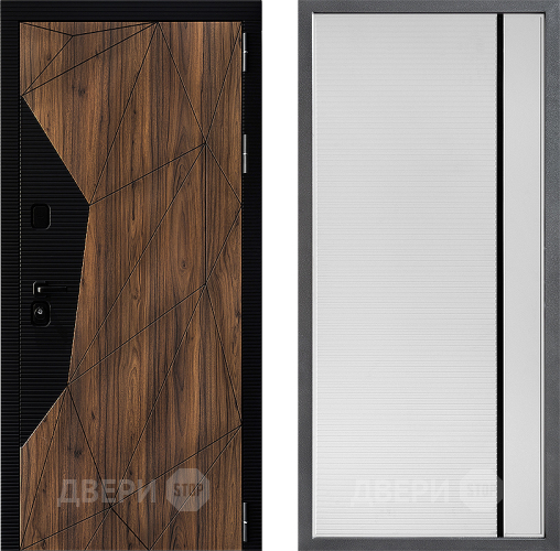 Входная металлическая Дверь Дверной континент ДК-11 ФЛ-757 Черное Стекло Софт милк в Видное