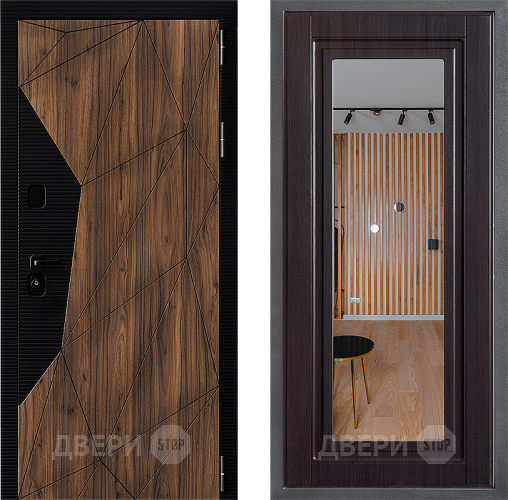 Входная металлическая Дверь Дверной континент ДК-11 ФЛЗ Зеркало Венге в Видное