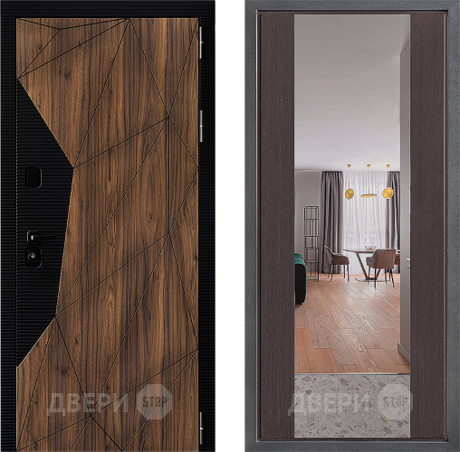 Входная металлическая Дверь Дверной континент ДК-11 ФЛЗ-1 Зеркало Венге в Видное