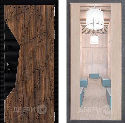 Входная металлическая Дверь Дверной континент ДК-11 ФЛЗ-1 Зеркало Капучино в Видное