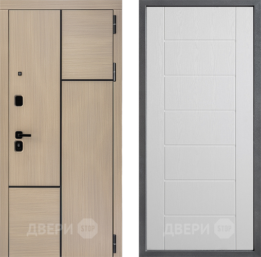 Входная металлическая Дверь Дверной континент ДК-14 ФЛ-Лайн Белое дерево в Видное