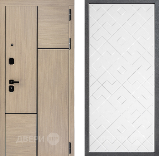 Входная металлическая Дверь Дверной континент ДК-14 ФЛ-Тиффани Белый софт в Видное