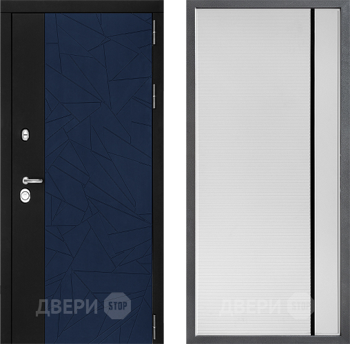 Входная металлическая Дверь Дверной континент ДК-9 ФЛ-757 Черное Стекло Софт милк в Видное