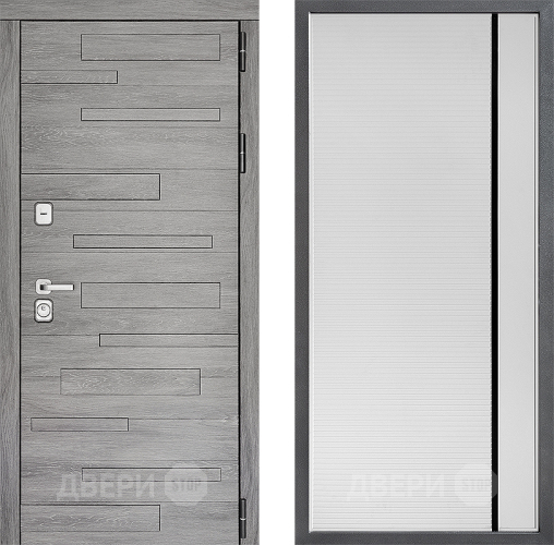 Входная металлическая Дверь Дверной континент ДК-10 ФЛ-757 Черное Стекло Софт милк в Видное