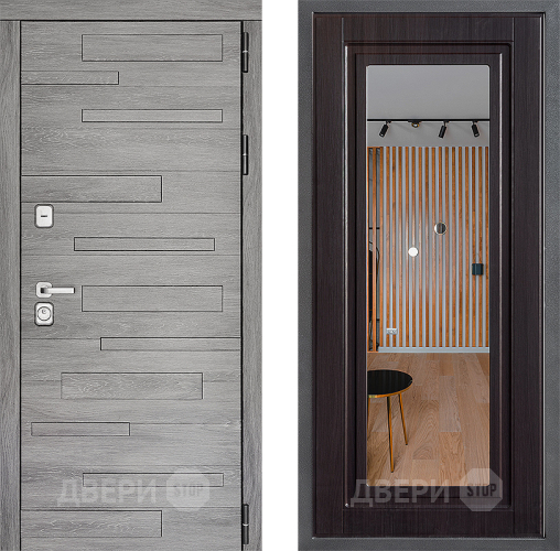 Входная металлическая Дверь Дверной континент ДК-10 ФЛЗ Зеркало Венге в Видное