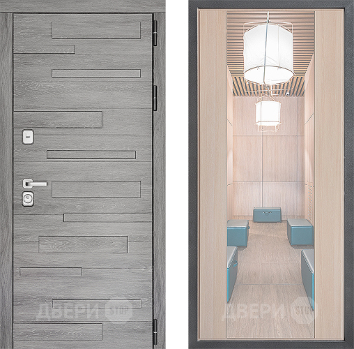 Входная металлическая Дверь Дверной континент ДК-10 ФЛЗ-1 Зеркало Капучино в Видное