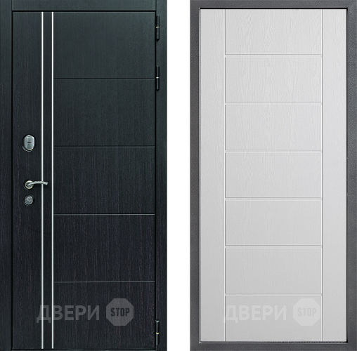 Входная металлическая Дверь Дверной континент Теплолюкс Дизайн ФЛ-Лайн Белое дерево в Видное