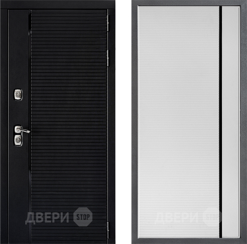 Входная металлическая Дверь Дверной континент ДК-1 ФЛ-757 Черное Стекло Софт милк в Видное